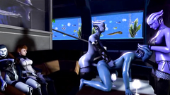 Crazy threesome fuck somewhere on the space ship