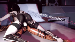 Robot babe fucks her lover on the spaceship