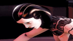 Robot babe fucks her lover on the spaceship