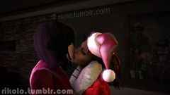 Horny babes in sexy lingerie in crazy 3d pounding