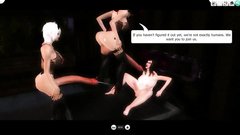 Naked babes with tits and dicks fuck each other in 3d cartoon