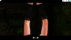 Ebony shemale with big tits and cock fucks white babe