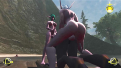 Outdoor fuck between horny night elves