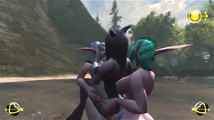 Outdoor fuck between horny night elves