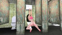 Hardcore 3d fuck on the toilet - futanari toon