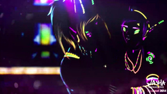 Night elfs neon fuck in 3d futanari cartoon