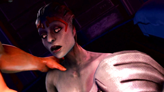 Two alien female chicks sharing one hard cock