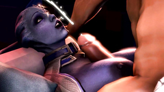 Two alien female chicks sharing one hard cock