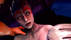 Two alien female chicks sharing one hard cock