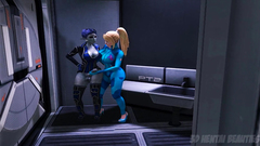 Futanari fuck on the space ship in 3d cartoon