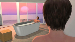 Beautiful and busty MILF fucks in the bathtube