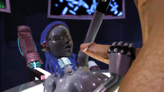 Alien robot fucks with male guy in 3d cartoon
