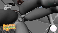 Skinny chick with long legs and big tits rides dude