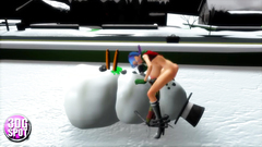 Horny snowman bangs naked slutty 3d babe