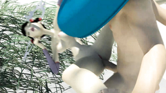 Skinny 3d babe outdoor fucked really hard