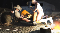 Wild animal babe gets hardcore fucked in the threesome