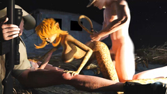 Wild animal babe gets hardcore fucked in the threesome