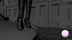 Deep and painful anal fuck for skinny 3d babe