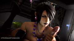 Handsome brunette in fishnet stockings gets banged