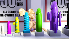 Handsome 3d blonde deep throating big cock