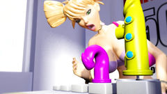 Handsome 3d blonde deep throating big cock