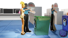 Hot 3d cartoon teens lesbian fuck in public