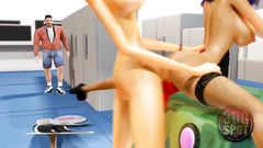 Hot 3d cartoon teens lesbian fuck in public