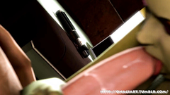 Sexy female monster deepthroat in 69 position