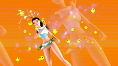 Crazy brunette teen dancing in tiny skirt