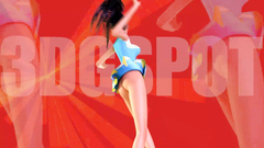 Crazy brunette teen dancing in tiny skirt