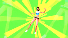 Crazy brunette teen dancing in tiny skirt