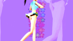 Crazy brunette teen dancing in tiny skirt