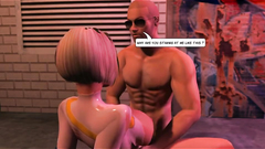 Sexy blonde slut deep throating thick cock