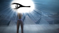 Magic night for naked egyptian goddess in 3d toon