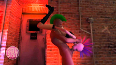 Punk babe swallows huge dick on the street