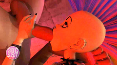 Punk babe swallows huge dick on the street