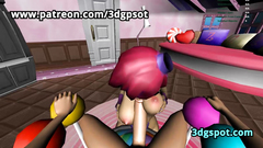 3D cartoon babe with round tits in POV video