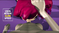 Redhead hottie swallows cock on her knees