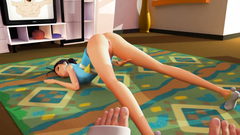 Sexy young babe spreads her legs and masturbates