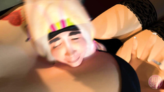 Handsome brunette in black stockings spreads her legs wide open