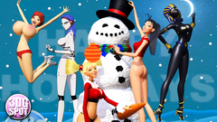 Two young and sexy lesbians in 3d cartoon