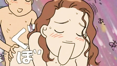 Cute cartoon with young couple passionate fuck