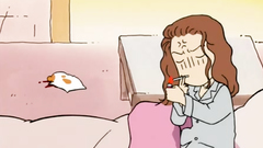 Cute cartoon with young couple passionate fuck