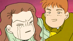 Cute cartoon with young couple passionate fuck