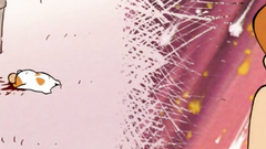 Cute cartoon with young couple passionate fuck