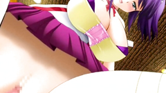 Two beautiful anime teens sharing one hard cock