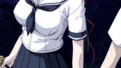 Young and horny big breasted schoolgirl in hentai clip