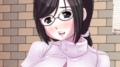 Busty nerdy teen takes facial from the big cock