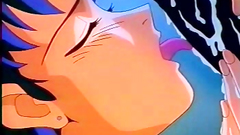 Handsome naked anime girls in erotic hentai cartoon