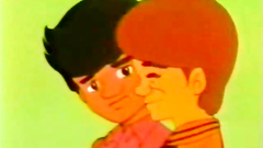 Little love story of romantic teens in anime toon